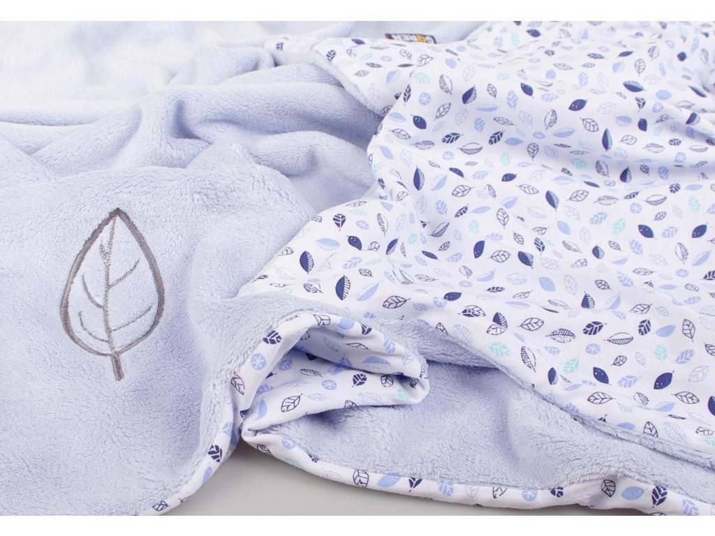 Detsk� deka list Wellsoft bavlna 70x100 cm svetlo modr�