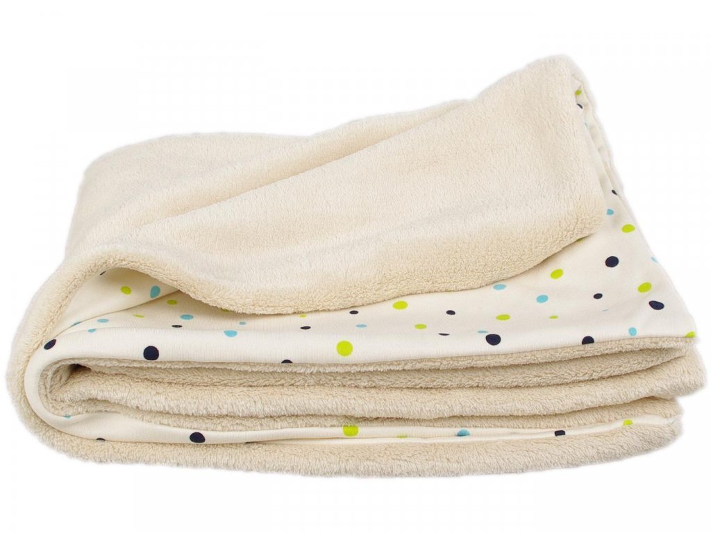 Detsk deka moka 70x100 cm bodky Wellsoft bio-bavlna