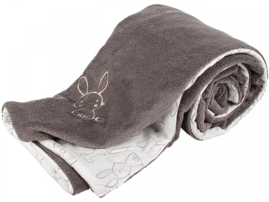 Detsk� deka zajac 70x100 cm Wellsoft bavlna siv� - zv��i� obr�zok