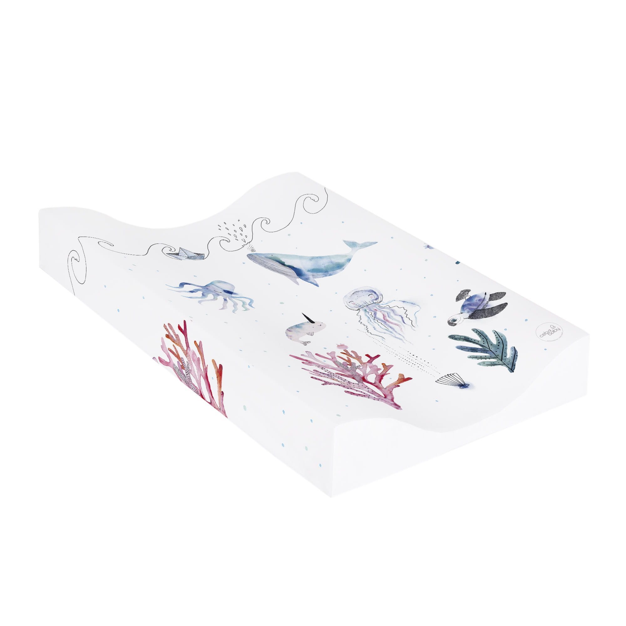 P�ebalovac� podlo�ka m�kk� tvarovan� COSY 48x70 cm Watercolor World Ocean - zv��i� obr�zok