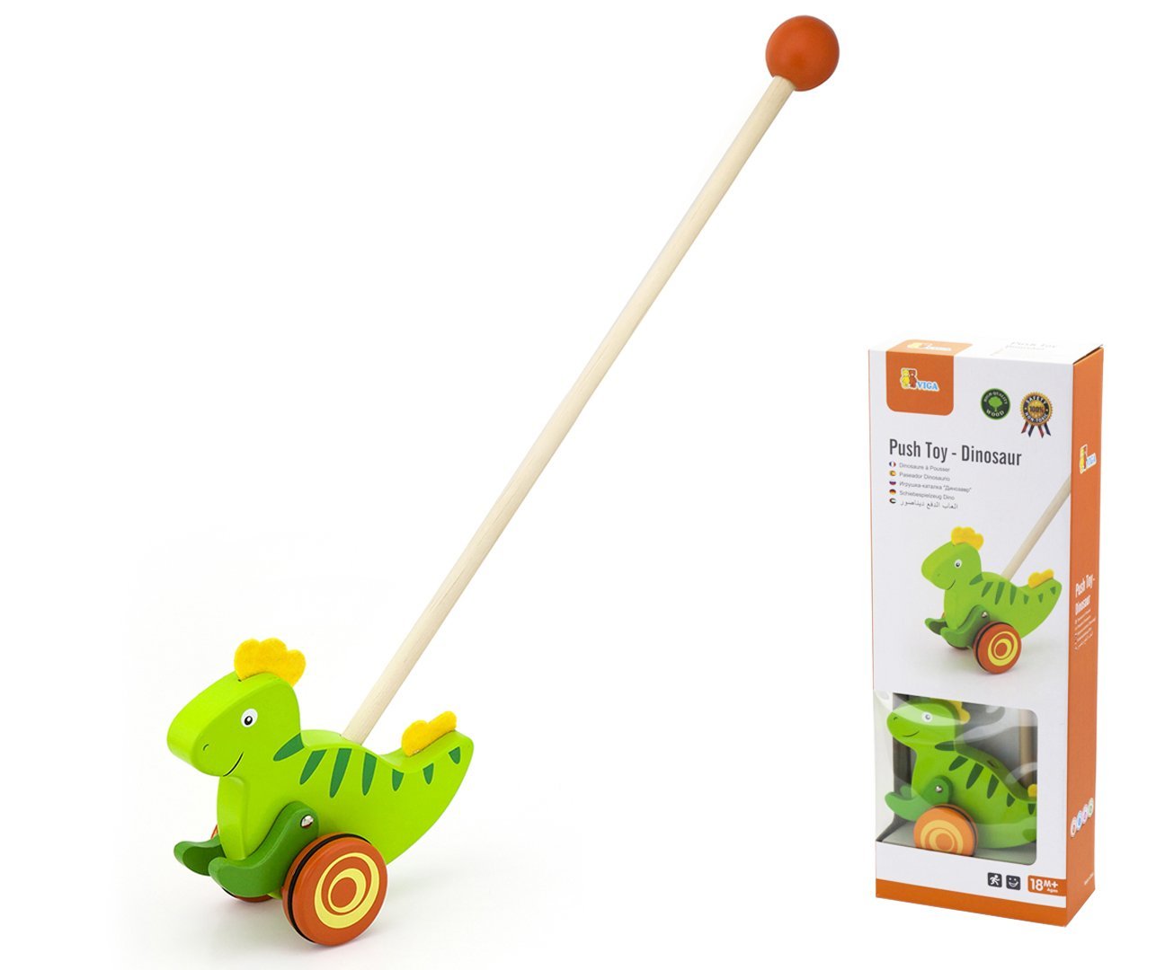 Jazdiaca dreven� hra�ka na ty�i dinosaurus - zv��i� obr�zok